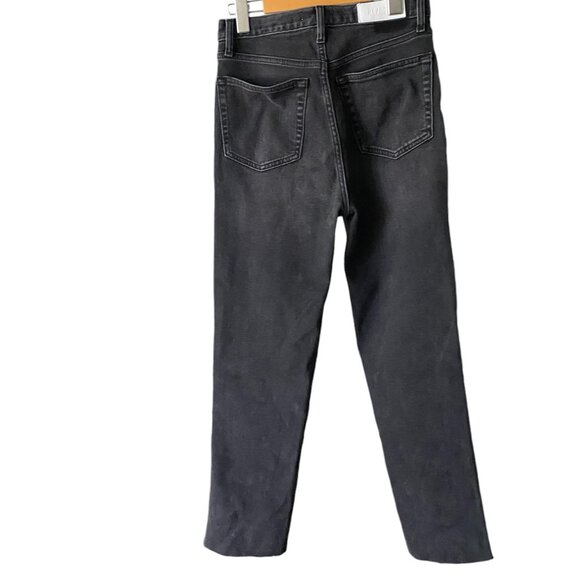 Re/Done 70s Black High-Rise Stove Pipe Jeans in Washed Noir Size 27 - Picture 4 of 10